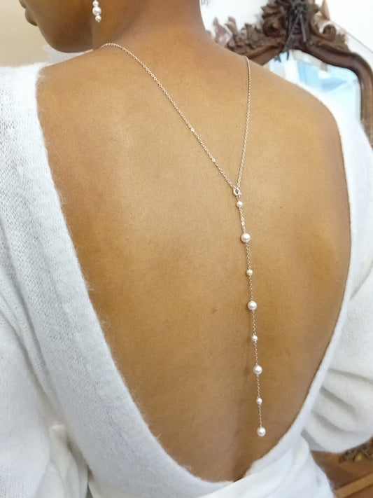 Collier de mariage de dos Eve, bijoux mariage de dos
