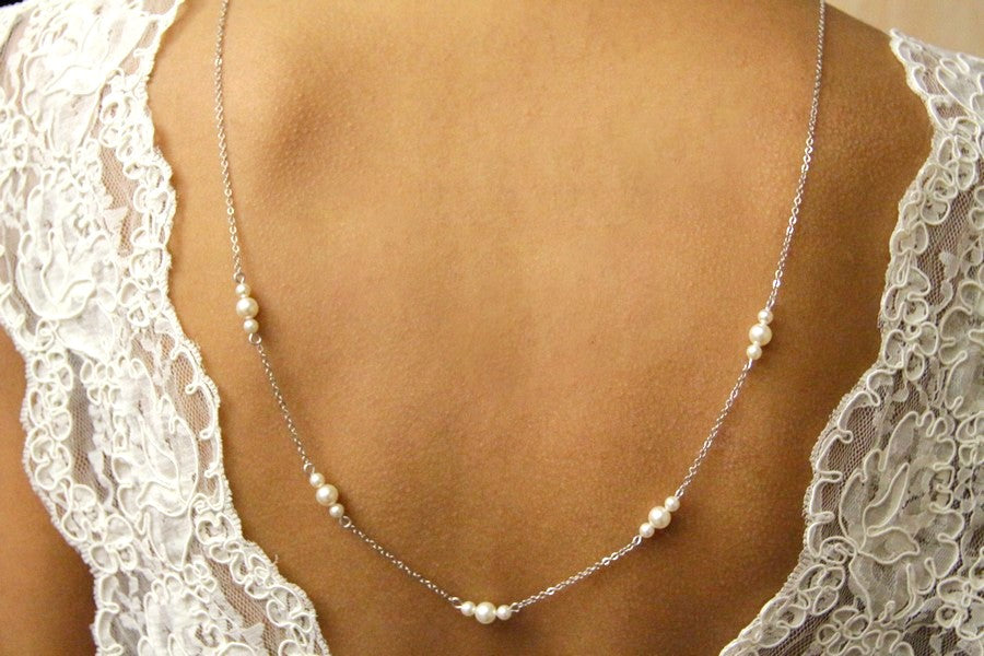 Elias collier de dos perles pour robe de mariée dos nu