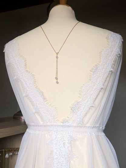 Collier de dos Ethan version courte avec fermoir et pendentif de dos amovible