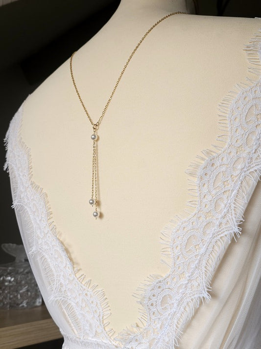 Collier de dos Ethan version courte avec fermoir et pendentif de dos amovible