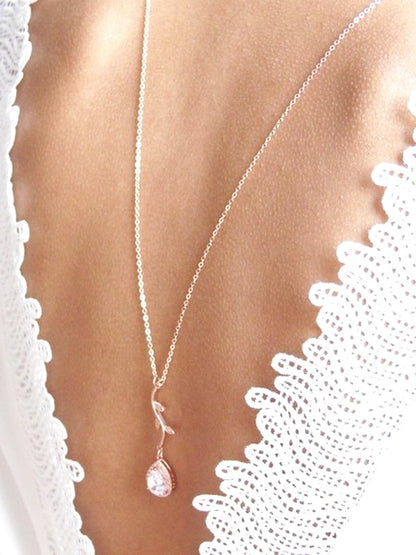 Cédia collier mariage sautoir de dos rose gold