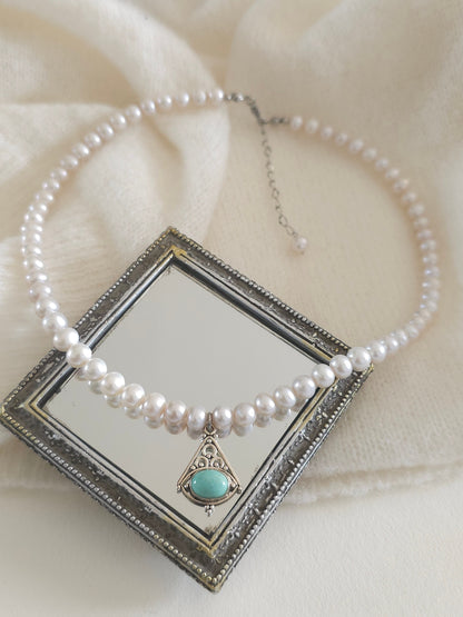 Collier talisman turquoise
