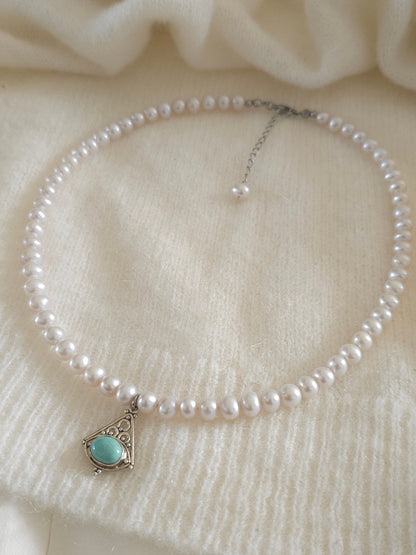 Collier talisman turquoise