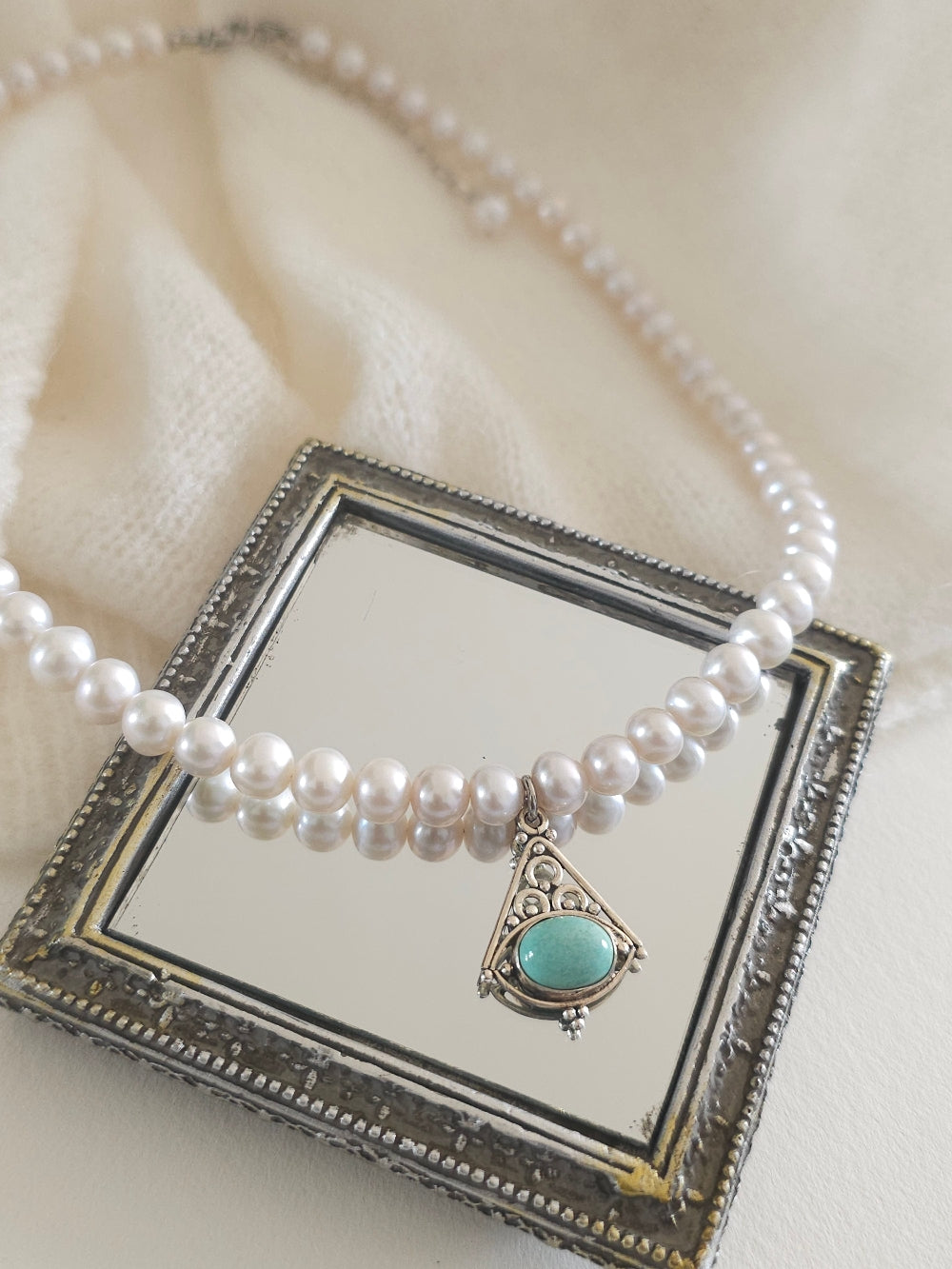 Collier talisman turquoise