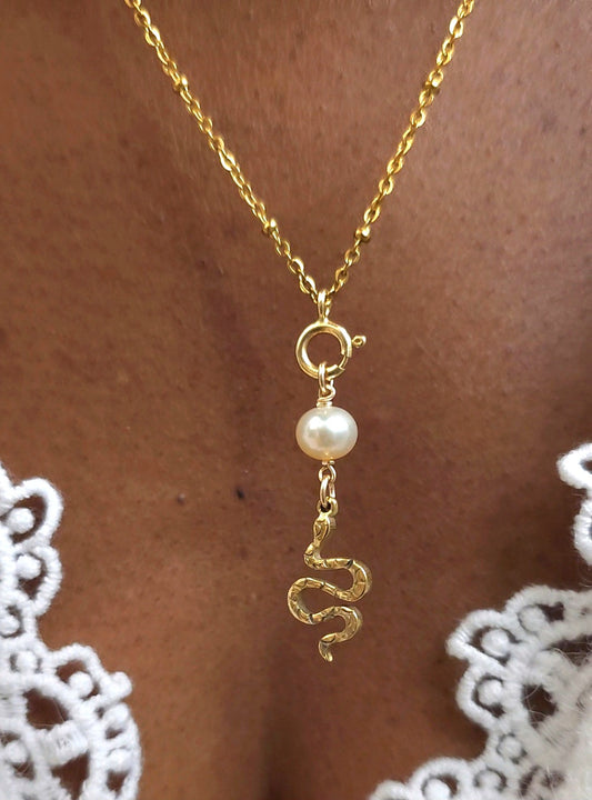 Collier talisman Tess gri gri serpent