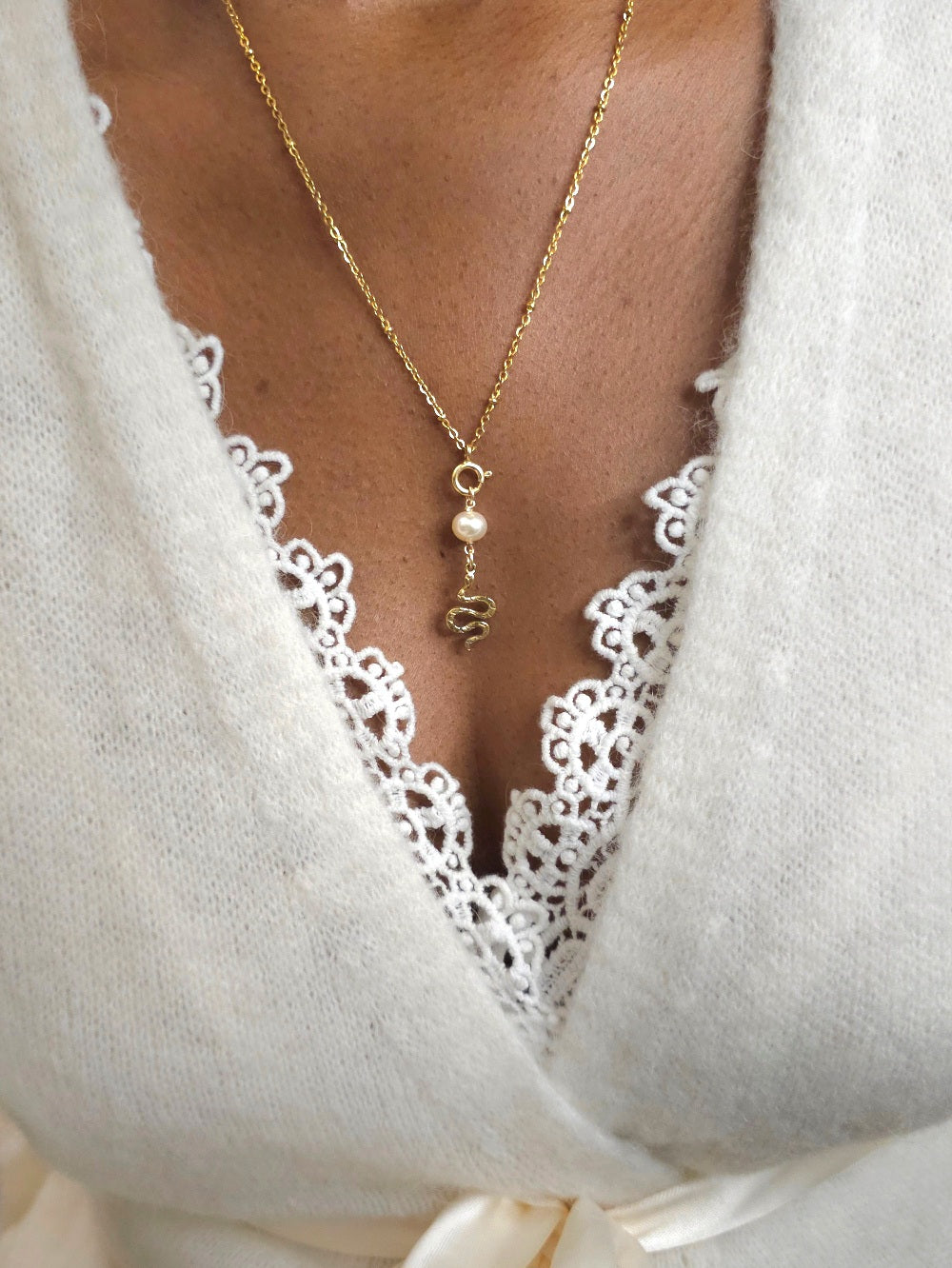 Collier talisman Tess gri gri serpent