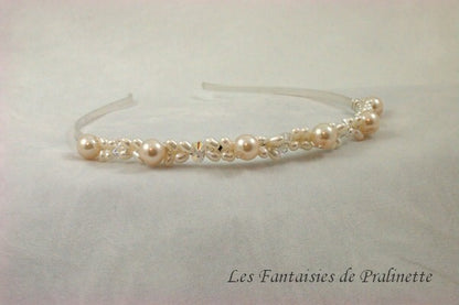 Diadème mariage, serre-tête perles, headband mariage perles et cristal