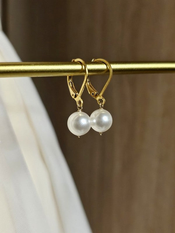 Boucles d'oreilles mariage une perle Stany