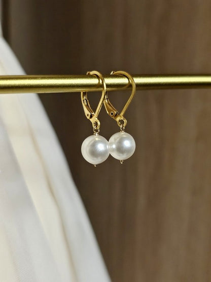 Boucles d'oreilles mariage une perle Stany