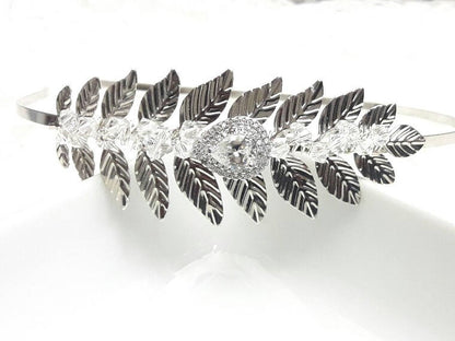 Bijou de tête mariage, serre-tête headband Féérie strass et cristal