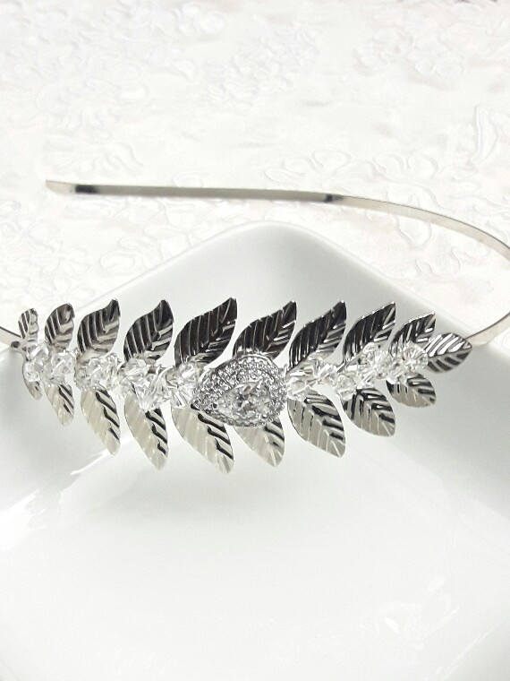 Bijou de tête mariage, serre-tête headband Féérie strass et cristal