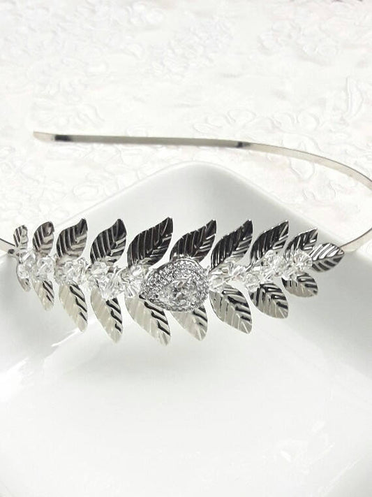 Bijou de tête mariage, serre-tête headband Féérie strass et cristal