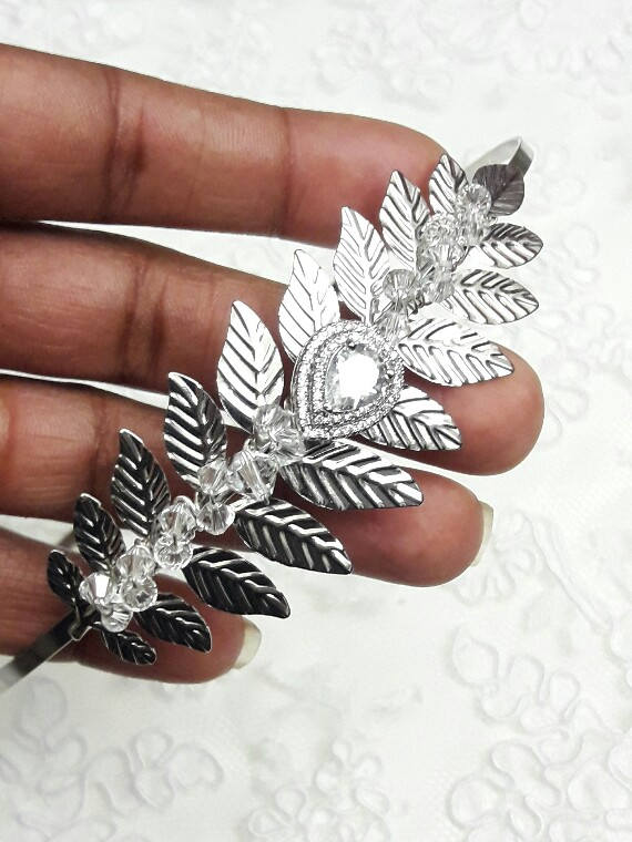 Bijou de tête mariage, serre-tête headband Féérie strass et cristal