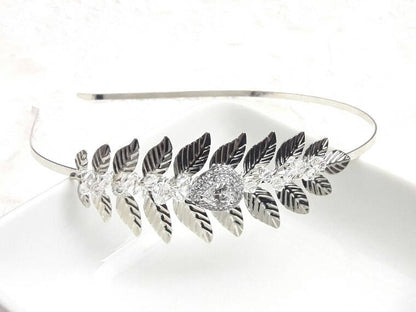 Bijou de tête mariage, serre-tête headband Féérie strass et cristal