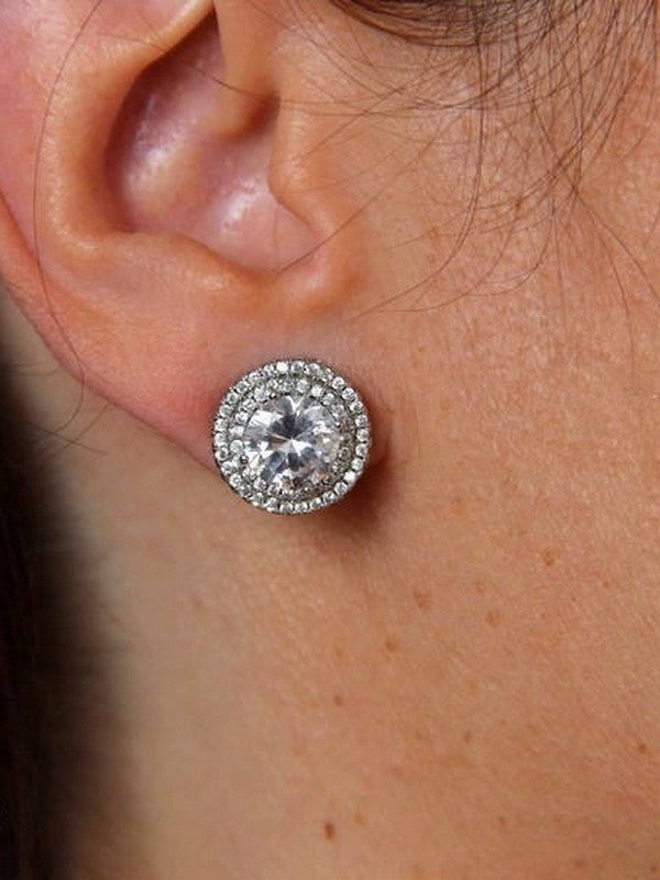 Joan clous puces d'oreilles en cristal et strass oxyde de zirconium, bijoux mariées