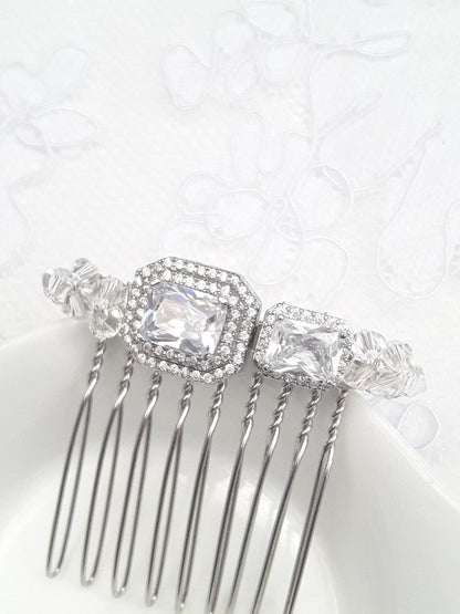 Peigne cheveux mariage cristal et zirconium