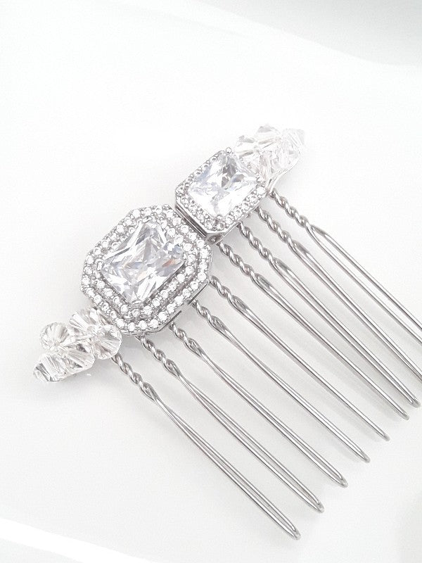 Peigne cheveux mariage cristal et zirconium