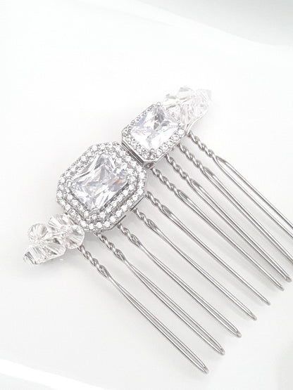 Peigne cheveux mariage cristal et zirconium