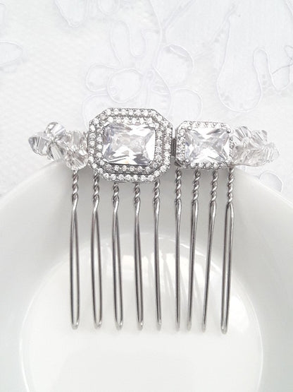 Peigne cheveux mariage cristal et zirconium