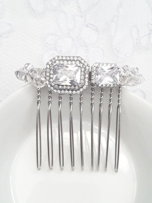Peigne cheveux mariage cristal et zirconium