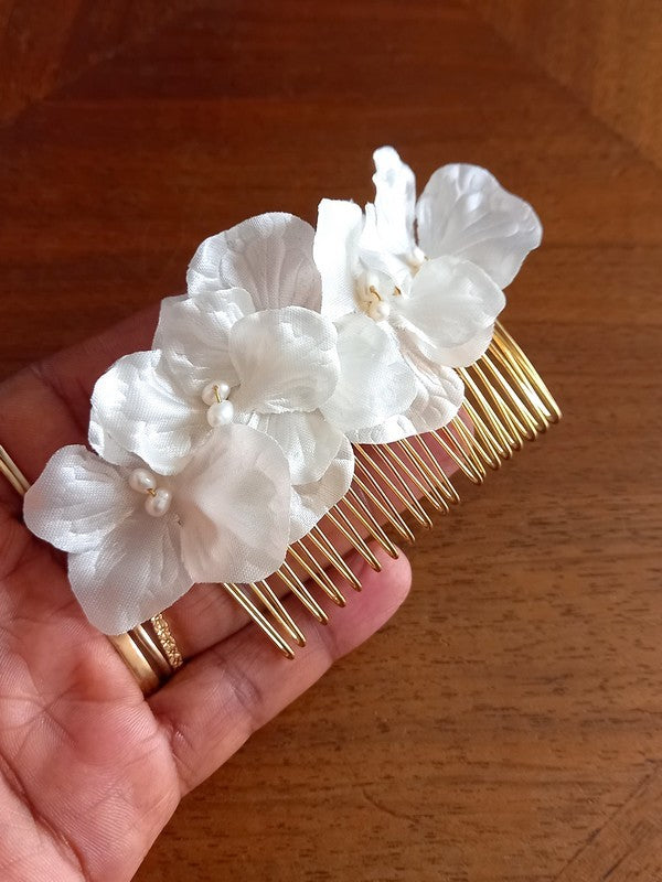 Peigne cheveux mariage hortensia