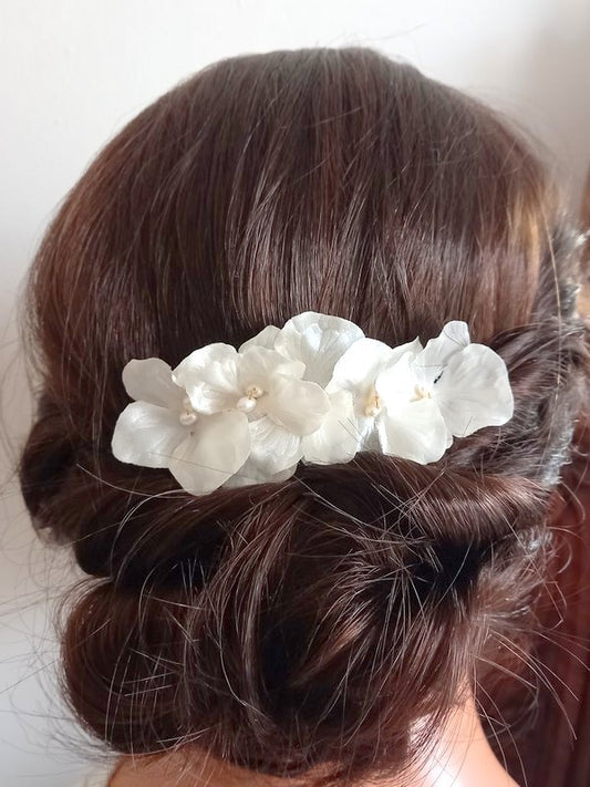 Peigne cheveux mariage hortensia