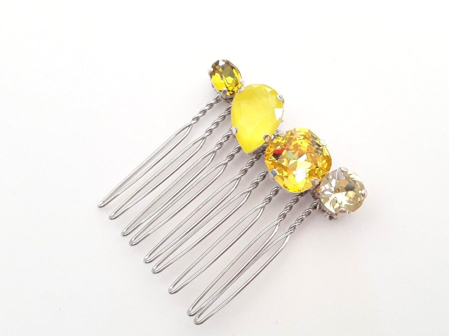 Peigne Alaman en cristal jaune