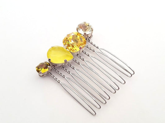 Peigne Alaman en cristal jaune