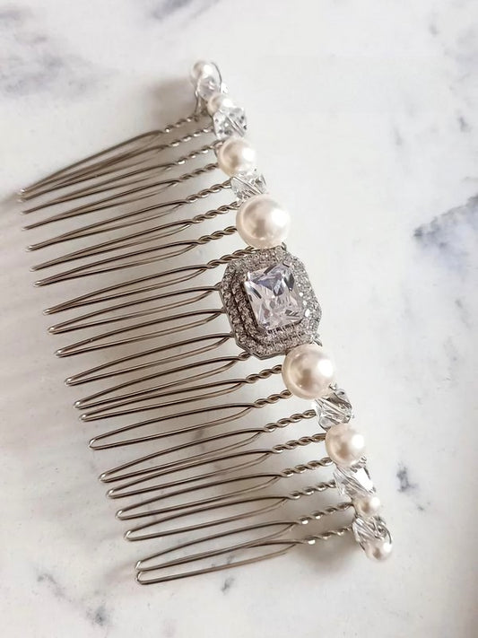 Peigne mariage, peigne mariée cristal Lyse