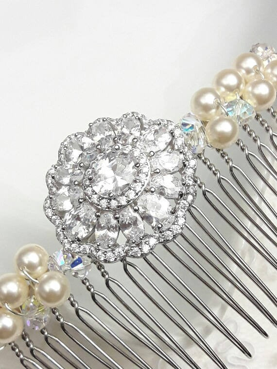 Peigne mariage, peigne mariée cristal, accessoire coiffure