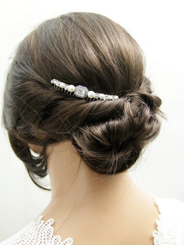 Peigne mariage, peigne mariée cristal Lyse