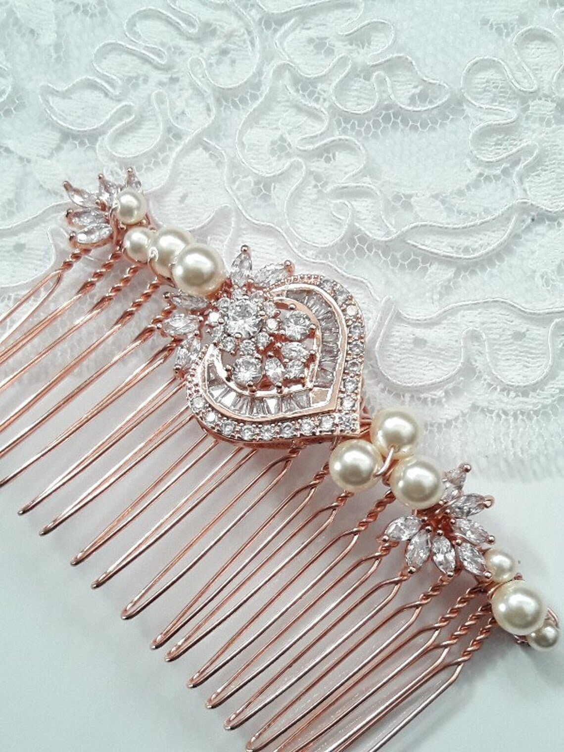 Peigne mariée cristal et zirconiums
