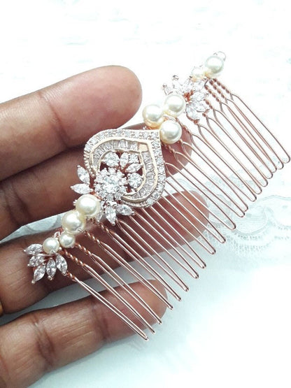 Peigne mariée cristal et zirconiums