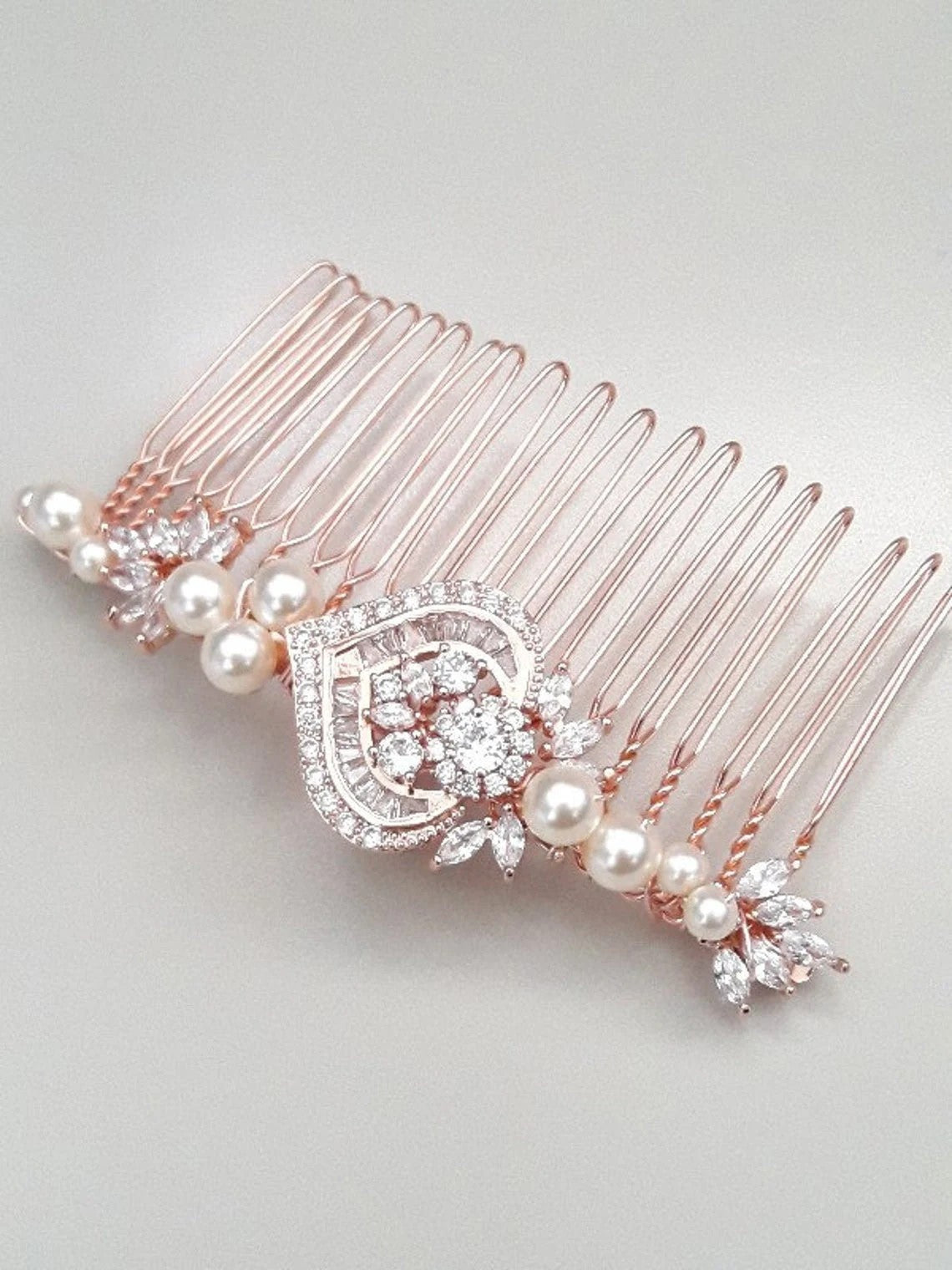 Peigne mariée cristal et zirconiums