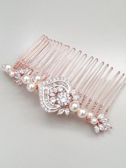 Peigne mariée cristal et zirconiums