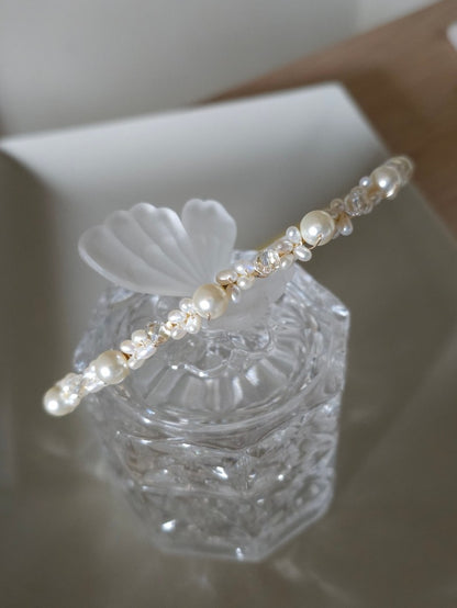 Diadème mariage, serre-tête perles, headband mariage perles et cristal - Prêt à porter