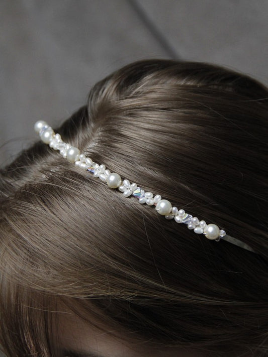 Diadème mariage, serre-tête perles, headband mariage perles et cristal