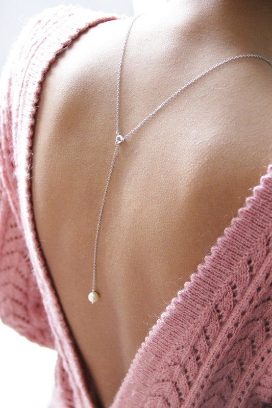 Bijoux mariage parure Stany, collier dos nu, bracelet et boucles d'oreilles